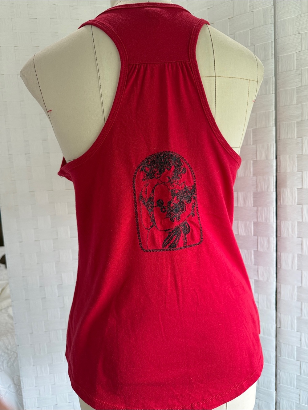 Red Racerback Graphic Tank Top - Women's Casual